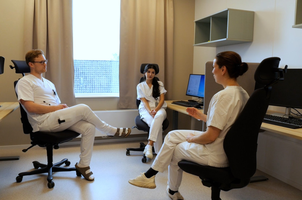 FADDERORDNING I PRAKSIS: N&aring;r nye LIS 2/3 kommer p&aring; f&oslash;rste arbeidsdag blir de vist rundt av en fadder. P&aring; bildet er Matias&hellip;